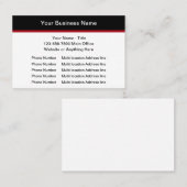 Cartes de visite de plusieurs emplacements budget  (Devant / Derrière)