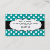 Cartes de visite de point de polka de turquoise (Dos)