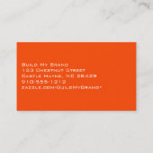 Cartes de visite de points de polka orange et blan (Dos)
