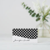 Cartes de visite de points Polka Noir et Blanc mod (Debout devant)