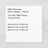 Cartes de visite de poisson basse de la Charte de  (Dos)