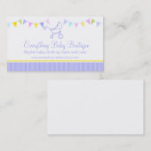 Cartes de visite de pourpre de boutique de bébé (Devant / Derrière)