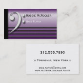 Cartes de visite de pourpre de clef basse et de (Devant / Derrière)