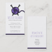 Cartes de visite de pourpre de couture de tricot (Devant / Derrière)