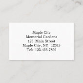 Cartes de visite de prairie pâturée du coucher de (Dos)