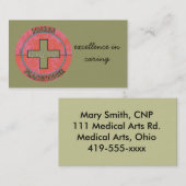 Cartes de visite de praticienne d'infirmière (Devant / Derrière)