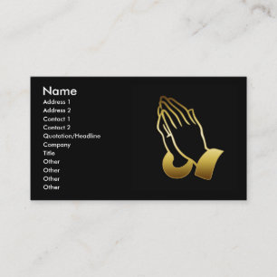 CARTES DE VISITE DE PRIÈRE DE MAINS D'OR