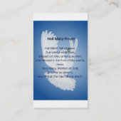 Cartes de visite de prière de Mary de grêle (Dos)