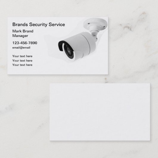 Cartes de visite de produits de sécurité (Devant / Derrière)