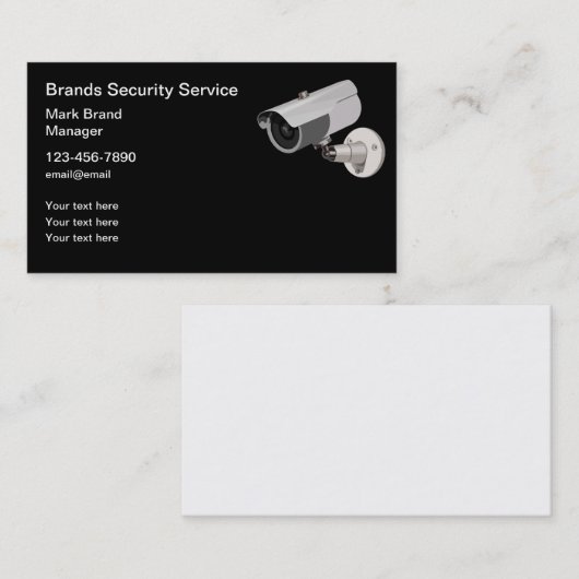 Cartes de visite de produits de sécurité (Devant / Derrière)