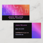 Cartes de visite de professeur d'Anglais (Devant / Derrière)