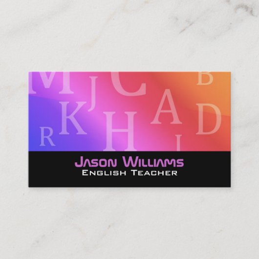 Cartes de visite de professeur d'Anglais (Devant)