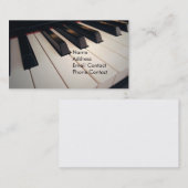 Cartes de visite de professeur de piano (Devant / Derrière)