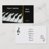 CARTES DE VISITE DE PROFESSEUR DE PIANO (Devant / Derrière)