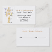 Cartes de visite de professeur de Sciences (Devant / Derrière)