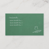 Cartes de visite de professeur d'histoire de (Dos)