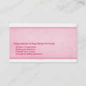 Cartes de visite de professeur d'instructeur de (Dos)