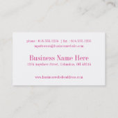 Cartes de visite de professionnelle de parties (Dos)