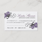 Cartes de visite de prolongements de cil (Dos)