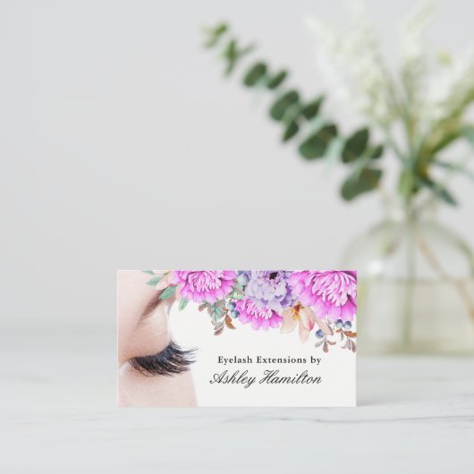 Cartes de visite de prolongements de cil (Debout devant)