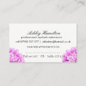 Cartes de visite de prolongements de cil (Dos)