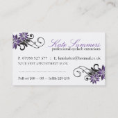 Cartes de visite de prolongements de mèche d'oeil (Dos)