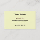 Cartes de visite de prolongements de mèche d'oeil (Dos)