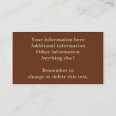 Cartes de visite de prospérité (Dos)