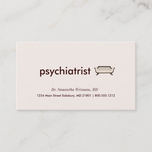 Cartes de visite de psychiatre (Devant)
