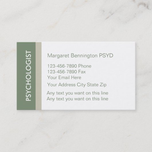 Cartes de visite de psychologue (Devant)