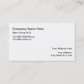 Cartes de visite de radiologie (Dos)