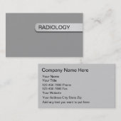 Cartes de visite de radiologie (Devant / Derrière)