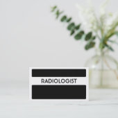 Cartes de visite de radiologiste noir blanc (Debout devant)