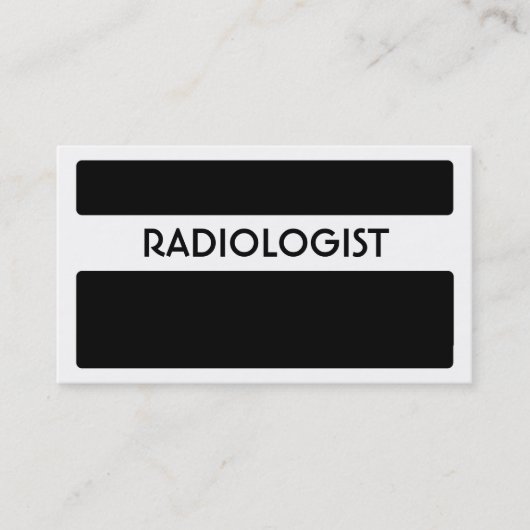 Cartes de visite de radiologiste noir blanc (Devant)