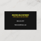 Cartes de visite de raffinerie d'or (Dos)