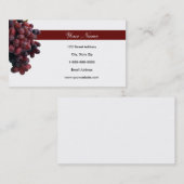 Cartes de visite de raisins rouges (Devant / Derrière)