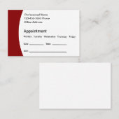 Cartes de visite de rappel des nominations au bure (Devant / Derrière)