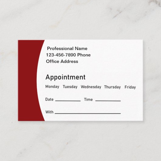 Cartes de visite de rappel des nominations au bure (Devant)