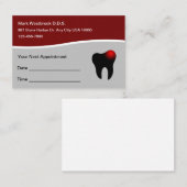 Cartes de visite de rappel des rendez-vous au bure (Devant / Derrière)