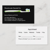 Cartes de visite de rappel des rendez-vous des den (Devant / Derrière)