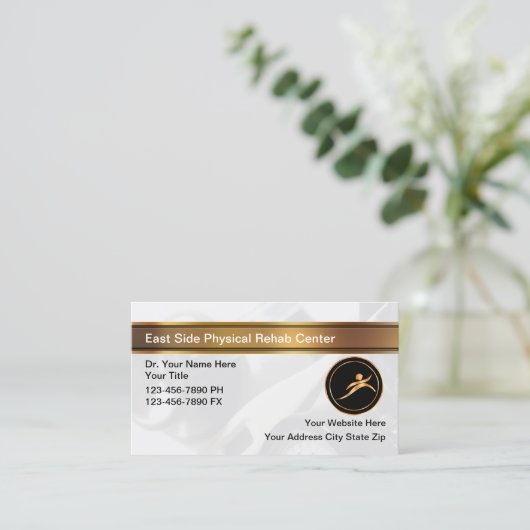 Cartes de visite de réadaptation en thérapie physi (Debout devant)