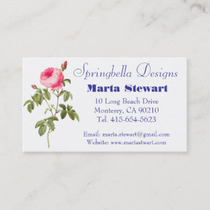 Cartes de visite de Redoute Rose Fleurs