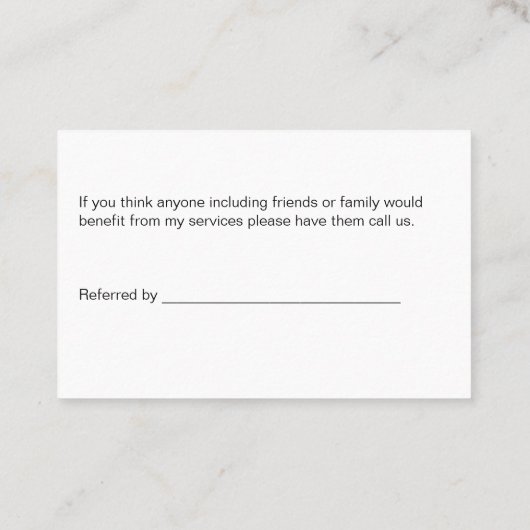 Cartes de visite de référence pour la nomination a (Dos)