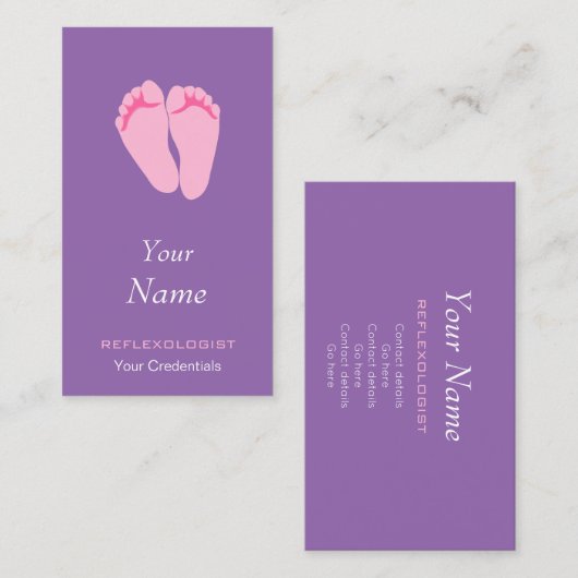 Cartes de visite de Reflexologist (Devant / Derrière)