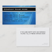 Cartes de visite de refroidissement de chauffage (Devant / Derrière)