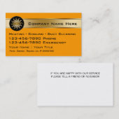 Cartes de visite de refroidissement de chauffage (Devant / Derrière)