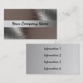 Cartes de visite de regard en métal (Devant / Derrière)