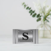 Cartes de visite de regard en métal d'argent de (Debout devant)