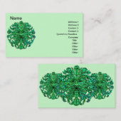 Cartes de visite de regard fixe d'homme vert (Devant / Derrière)