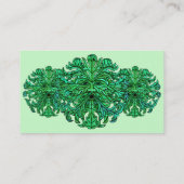 Cartes de visite de regard fixe d'homme vert (Dos)